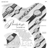 1947 Omega ladies cocktail watch model 2534-1 on period bonklip bracelet with original clam box