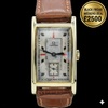 1934 Omega with Red and Black Markers in 14ct Gold Deco Shaped Rectangular Case with Rare Caliber 20F