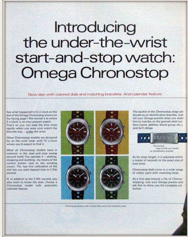 1969 Omega Chronostop Genéve Date Model 146.009 with Grey Sloped Dial in Stainless Steel on mesh bracelet