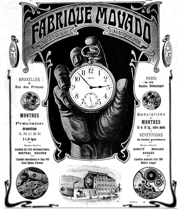 1918 Movado Chronometre Trench Style Screw Back and Front Sterling silver GS Case