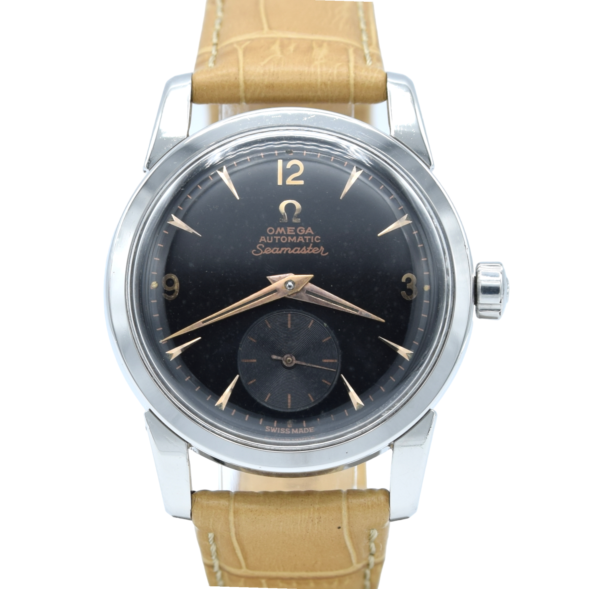 1956 Omega Seamaster Automatic Wristwatch Model 2846 / 2848 with Original gilt black Dial
