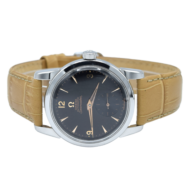 1956 Omega Seamaster Automatic Wristwatch Model 2846/2848 with Original Gilt Black Dial
