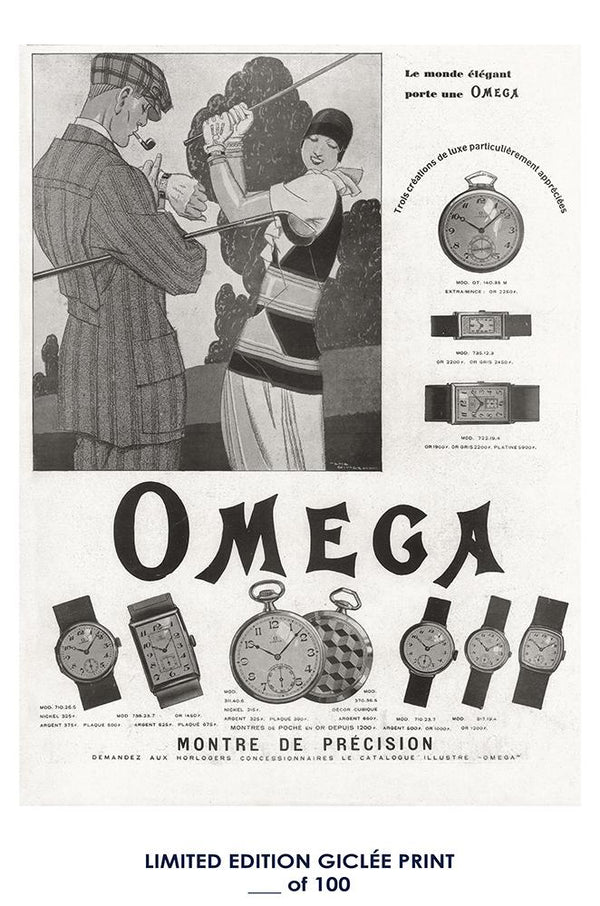 1936 Omega Art Deco Style Rectangular Watch with Arabic Dial in 18ct Gold with Rare Cal. 20F