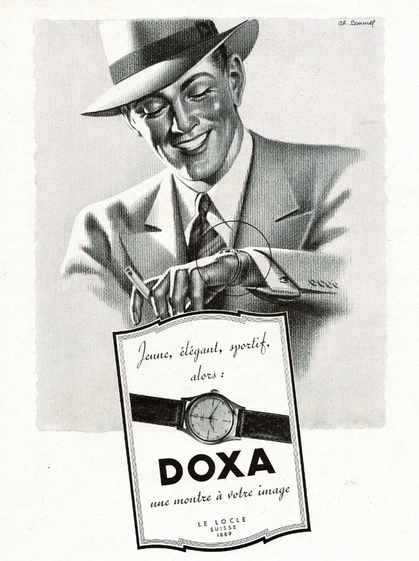 1950s Doxa Non Magnetic Manual Wind Dress Wristwatch with Original Salmon patina Dial
