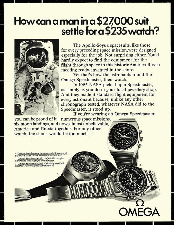 1979 Omega Speedmaster 125 Automatic Chronograph Chronometer Model 178.0002 Stainless Steel on Bracelet