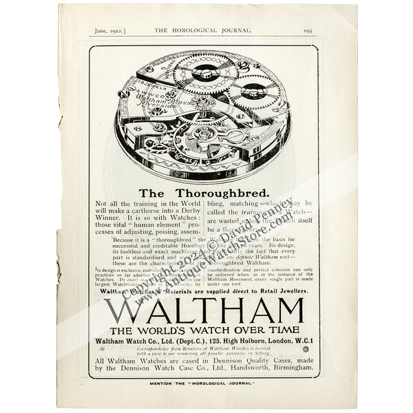 1920 Rare Solid Silver Waltham Half Hunter - Extra Heavy 2oz English Case - 17 Jewel Bartlett Movement