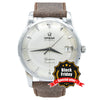 1959 Omega Rarer Geneve Calendar Automatic with Cross Hair Two Tone Dial and Central Seconds in Stainless Steel Model 2982
