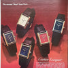 1986 Cartier Ladies Tank Swiss quartz with Rare Burgundy Red  Dial in 925 Sterling Silver Gilt Vermeil Case with Box and Papers