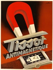 1944 Tissot Anti-Magnetic Manual Wind Wristwatch Model 6076 with Original Patina dial