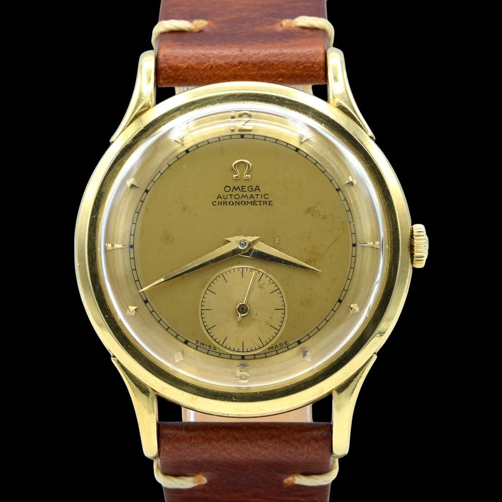 1944 Rare Omega Pre Centenary in 18ct Gold with 18ct Gold Dial Model 2500 Pre Constellation