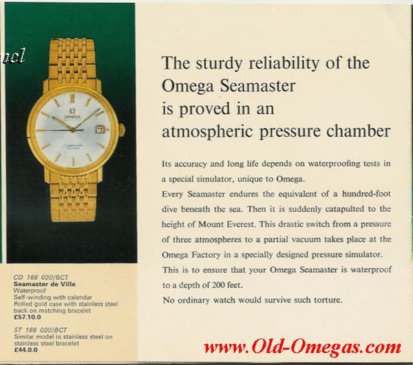 1963 Omega Automatic Seamaster De Ville Date Model 166.020 monocoque in Gold & Steel case
