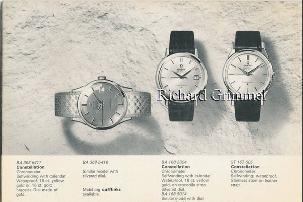 1966 Omega Constellation Date Automatic Chronometer with Dog Leg Lugs onyx batons Model 168.005 in Stainless Steel