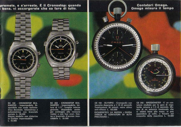 1968 Omega Seamaster large Chronostop Dive Style Watch Model 145.008 in Stainless Steel