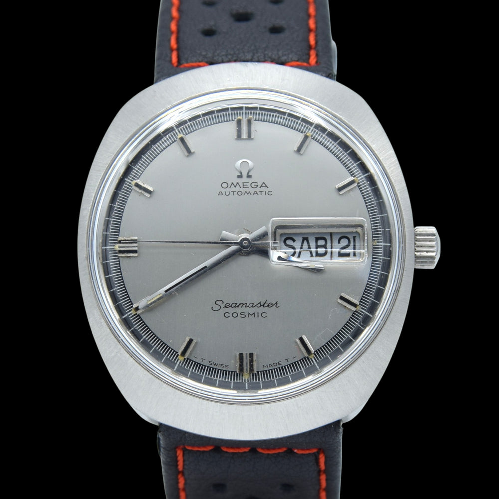 1968 Omega Seamaster Cosmic Spanish Day/Date Model 166.035 in Stainless Steel Moncoque Case
