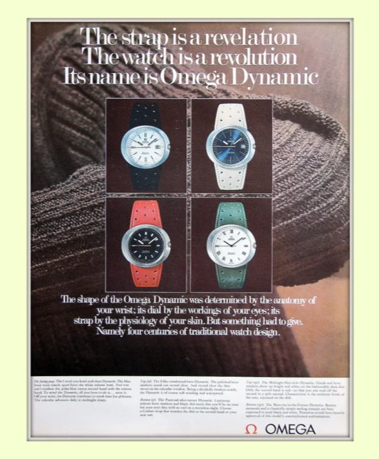 1973 Omega Geneve Dynamic Automatic Date with Two Tone white and Blue Tuxedo Roman Dial Model 166.107