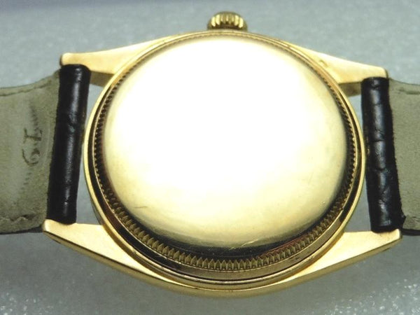 1950s Rolex Oyster Perpetual Chronometer in 18ct Gold Model 6567 with Fluted Bezel and Dagger Markers