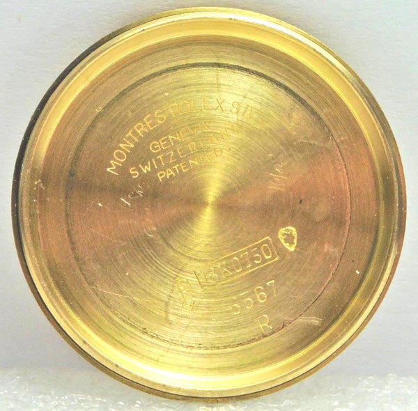 1950s Rolex Oyster Perpetual Chronometer in 18ct Gold Model 6567 with Fluted Bezel and Dagger Markers