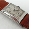 (Reserved) Rare Omega Marine Deco Rectangular Tonneau Pupitre Wristwatch in Staybrite Case Circa 1934