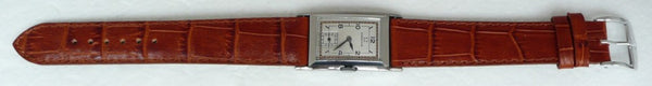 (Reserved) Rare Omega Marine Deco Rectangular Tonneau Pupitre Wristwatch in Staybrite Case Circa 1934