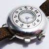 Half Hunter Trench Style Wristwatch in Silver with Original Strap and Buckle Circa 1920s
