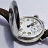 Half Hunter Trench Style Wristwatch in Silver with Original Strap and Buckle Circa 1920s