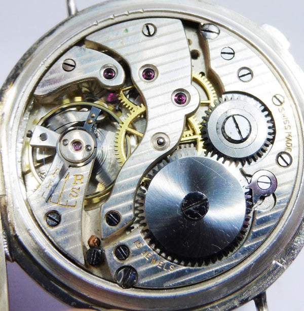 Half Hunter Trench Style Wristwatch in Silver with Original Strap and Buckle Circa 1920s