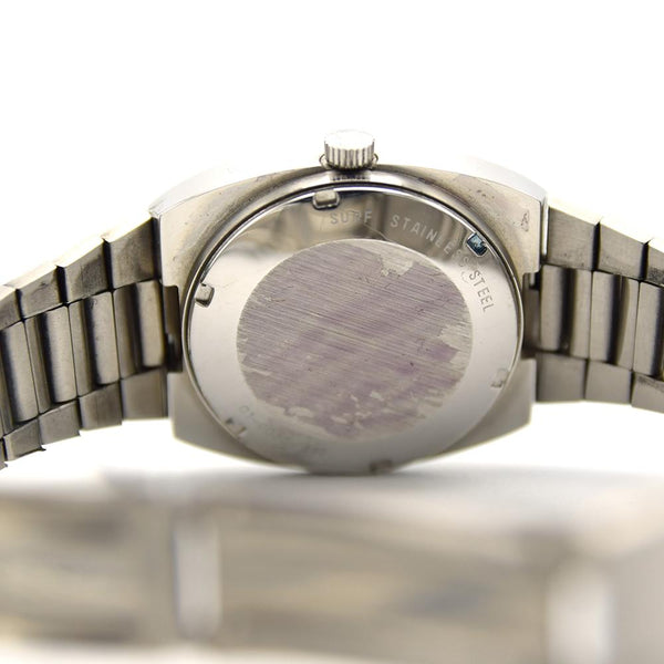 1970s NOS Zenith stainless steel Automatic Pilot Integrated Bracelet graphite dial