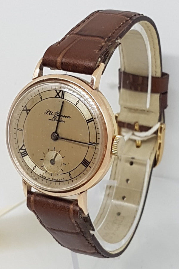 JW Benson & Smiths in solid 9ct Gold. a Dress Watch made in England dated 1950