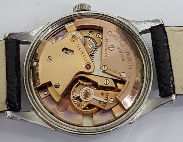 1950 Omega Bumper Automatic with Patina Dial Model 2635 in Stainless Steel