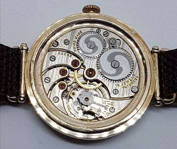 JW Benson Trench with Flexible Lugs in 9ct Gold Hermetic Case 1927