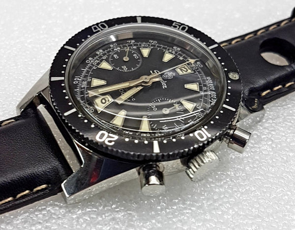 Sandoz Chronograph with Black Dial in Stainless Steel Circa 1960s
