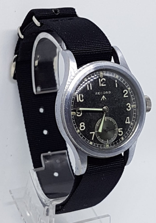Record British Military WWW WW2 Dirty Dozen Wristwatch Circa 1940s