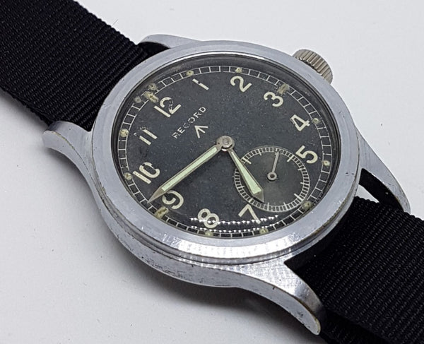Record British Military WWW WW2 Dirty Dozen Wristwatch Circa 1940s