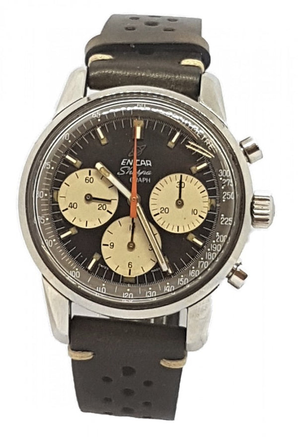 Enicar Sherpa Graph Chrongraph mk3 Racing Style Wristwatch in Stainless Steel Circa 1972