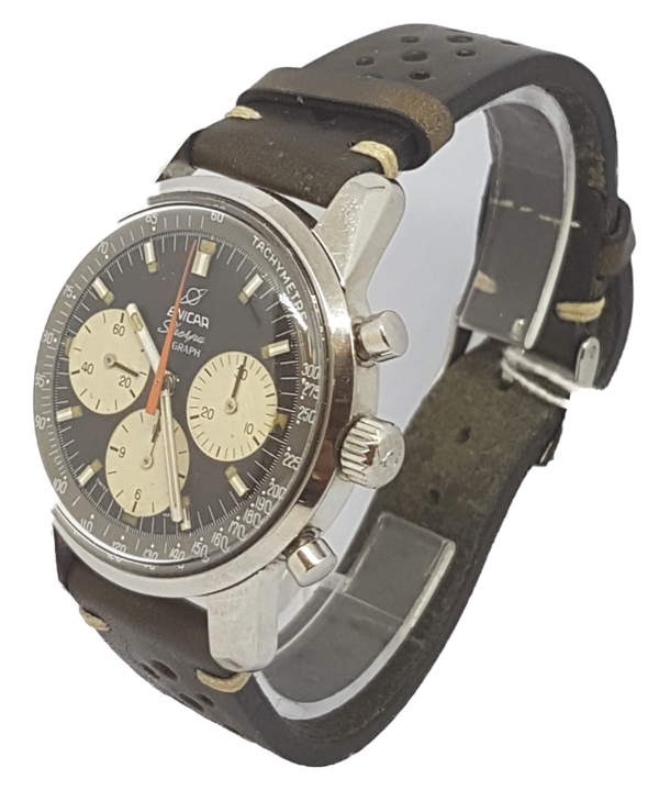 Enicar Sherpa Graph Chrongraph mk3 Racing Style Wristwatch in Stainless Steel Circa 1972