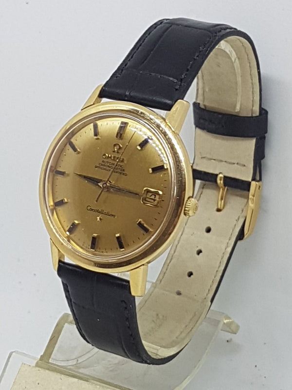 1968 Omega Constellation Automatic with Date in 18ct Gold Model 168.004 with 18ct Gold Dial