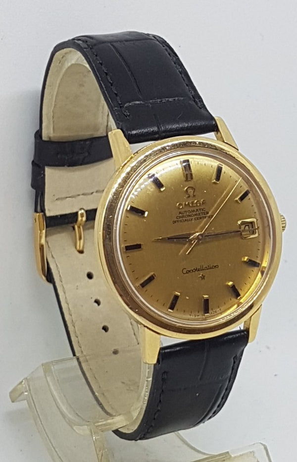 1968 Omega Constellation Automatic with Date in 18ct Gold Model 168.004 with 18ct Gold Dial