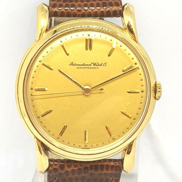 1945-7 IWC 18ct Gold Dress Watch with Rare Flared Bombe Style Lugs Cal 89