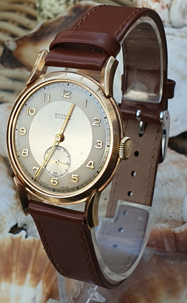 Rotary Maximus with Arabic Numerals in 9ct Gold with Original Box Circa 1950s