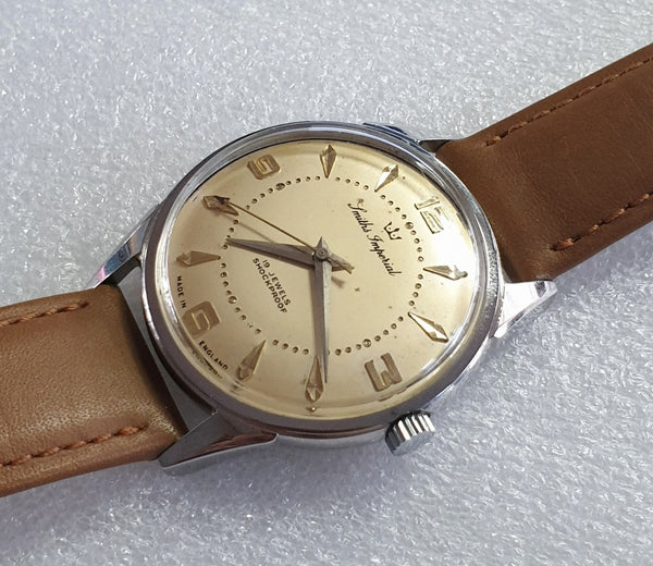 1950s Smiths Imperial all English made Wristwatch in Rarer Stainless Steel Circa 1958-60