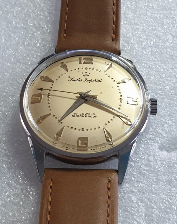 1950s Smiths Imperial all English made Wristwatch in Rarer Stainless Steel Circa 1958-60