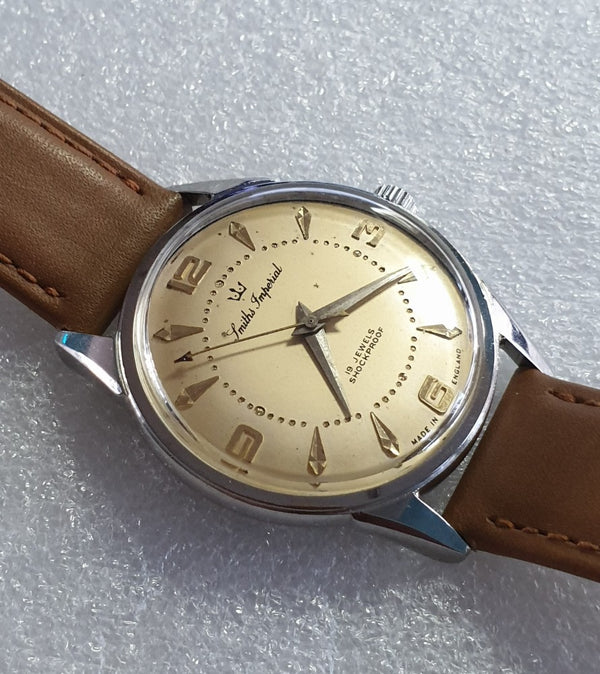 1950s Smiths Imperial all English made Wristwatch in Rarer Stainless Steel Circa 1958-60