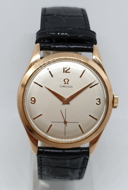 1956 Omega with Sub Seconds in 18ct Pink Gold Case with Buckle and Original Box