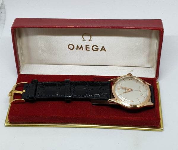 1956 Omega with Sub Seconds in 18ct Pink Gold Case with Buckle and Original Box