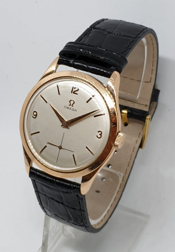 1956 Omega with Sub Seconds in 18ct Pink Gold Case with Buckle and Original Box
