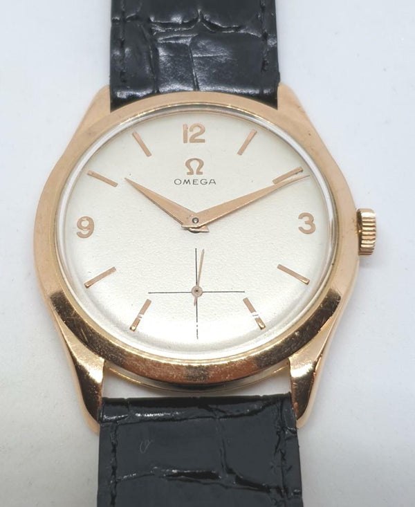 1956 Omega with Sub Seconds in 18ct Pink Gold Case with Buckle and Original Box