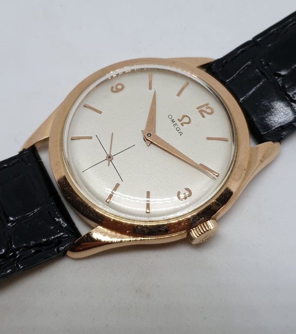 1956 Omega with Sub Seconds in 18ct Pink Gold Case with Buckle and Original Box