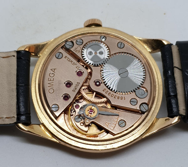 1956 Omega with Sub Seconds in 18ct Pink Gold Case with Buckle and Original Box