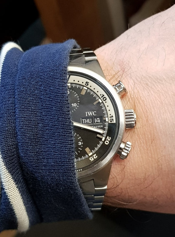 IWC Aquatimer Chronograph Model IW3719-28 in Stainless Steel on Braclet with Box and Papers Circa 1994