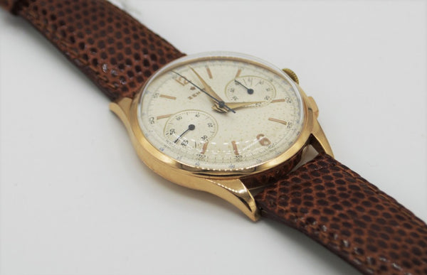 1954 Stunning Oversized Zenith Chronograph 156D 18ct Pink Gold All Original